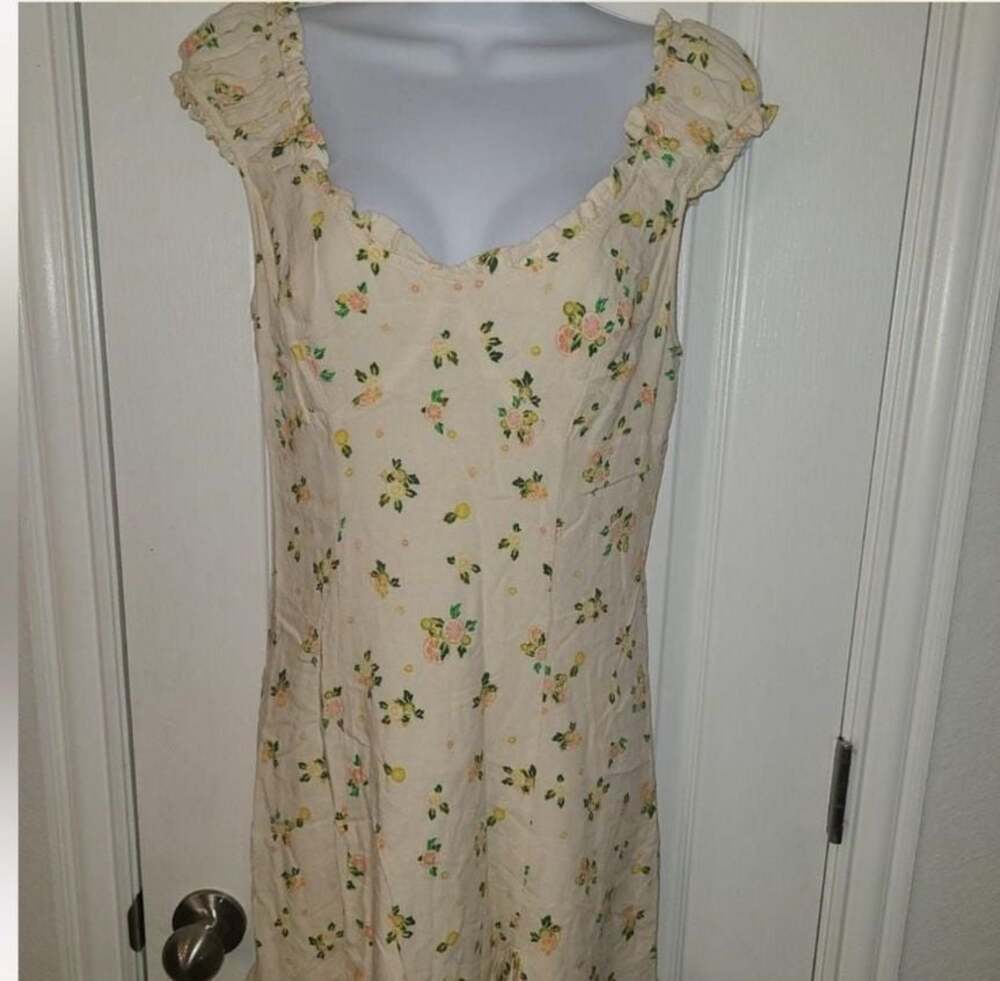 Free People Like a Lady Citrus Print Mini Dress coquette ditzy dress